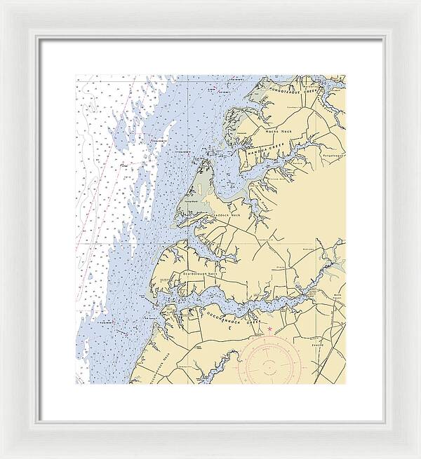 Occohannock Creek-virginia Nautical Chart - Framed Print