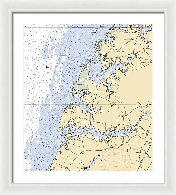 Occohannock Creek-virginia Nautical Chart - Framed Print
