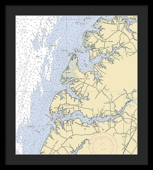 Occohannock Creek-virginia Nautical Chart - Framed Print