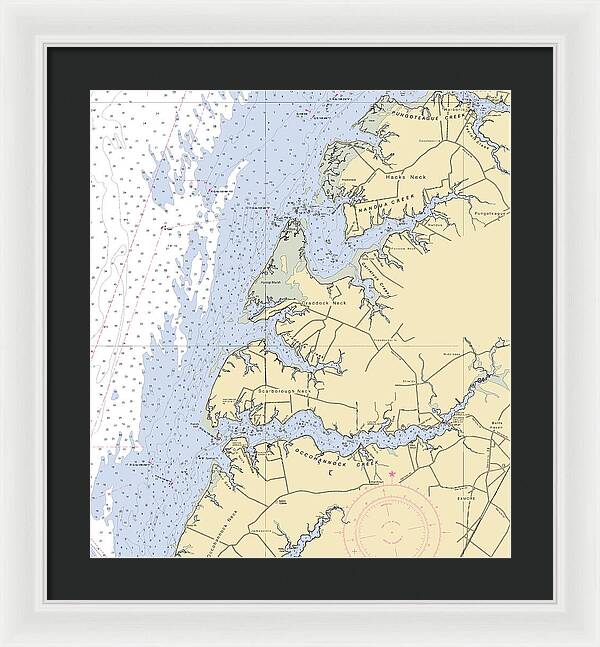 Occohannock Creek-virginia Nautical Chart - Framed Print