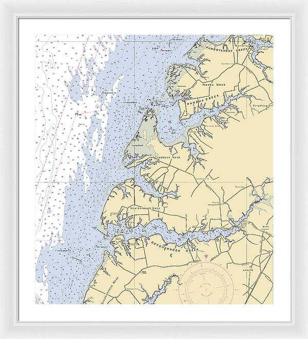Occohannock Creek-virginia Nautical Chart - Framed Print