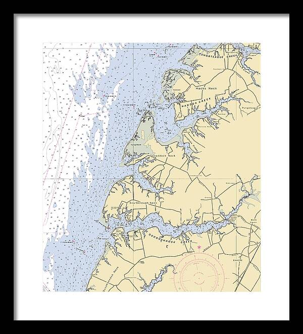Occohannock Creek-virginia Nautical Chart - Framed Print