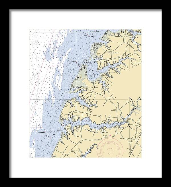 Occohannock Creek-virginia Nautical Chart - Framed Print
