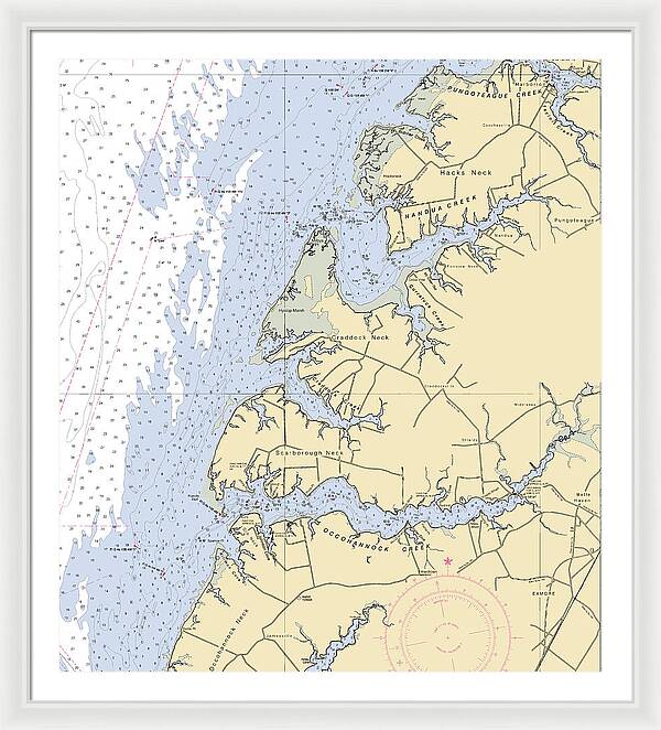 Occohannock Creek-virginia Nautical Chart - Framed Print