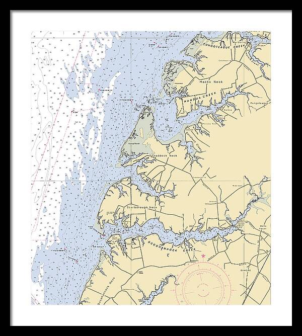 Occohannock Creek-virginia Nautical Chart - Framed Print