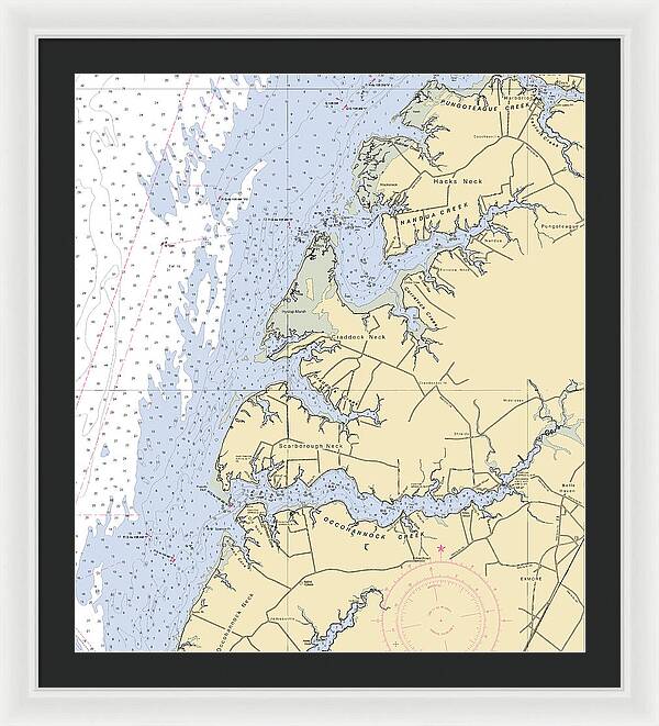 Occohannock Creek-virginia Nautical Chart - Framed Print