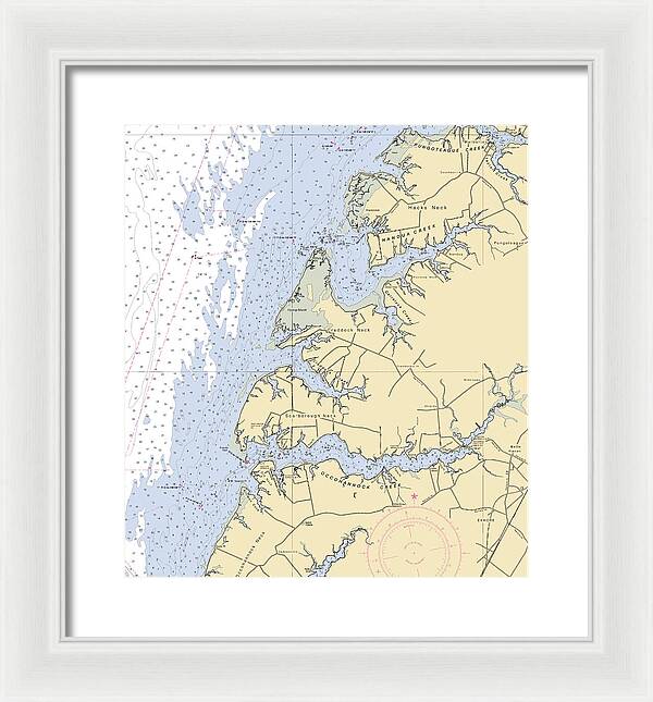 Occohannock Creek-virginia Nautical Chart - Framed Print