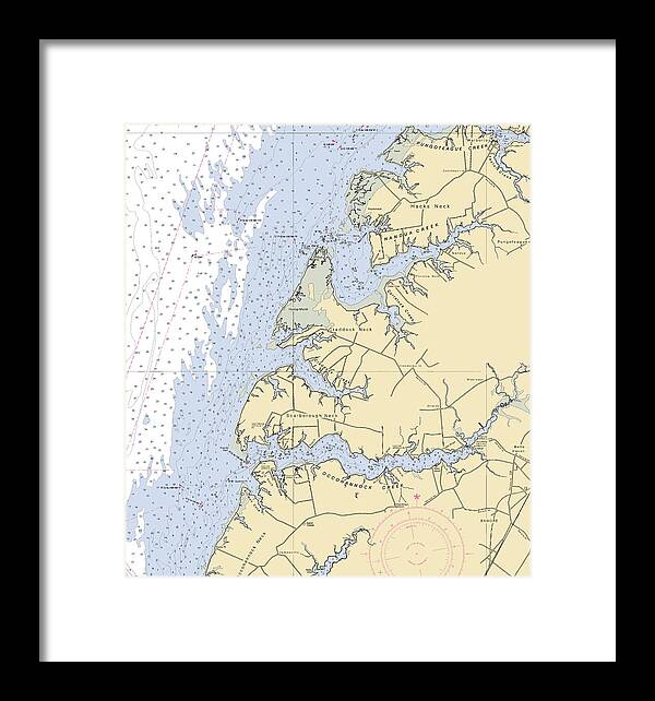 Occohannock Creek-virginia Nautical Chart - Framed Print