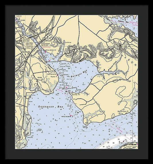 Occoquon Bay-virginia Nautical Chart - Framed Print