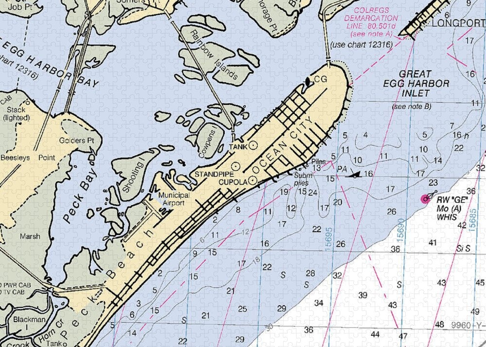 Ocean City-new Jersey Nautical Chart - Puzzle