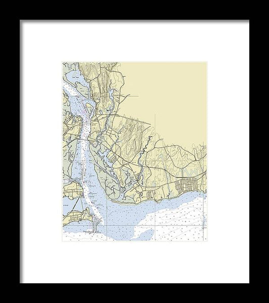 Old Lyme Connecticut Nautical Chart - Framed Print