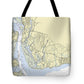Old Lyme Connecticut Nautical Chart - Tote Bag
