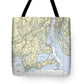 Old Saybrook Connecticut Nautical Chart - Tote Bag