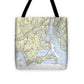 Old Saybrook Connecticut Nautical Chart - Tote Bag