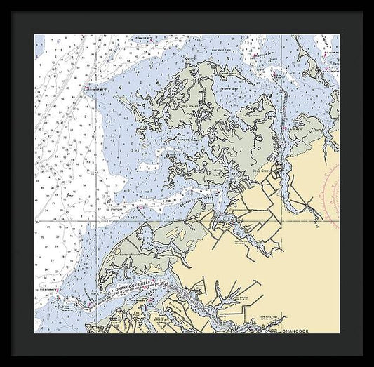 Onancock Creek-virginia Nautical Chart - Framed Print