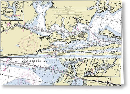 Orange Beach Alabama Nautical Chart - Greeting Card