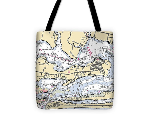 Orange Beach Alabama Nautical Chart_v2 - Tote Bag