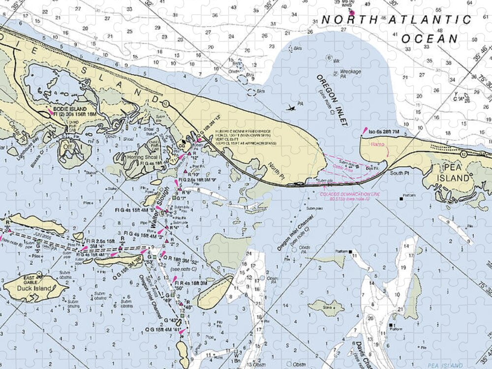 Oregon Inlet North Carolina Nautical Chart - Puzzle