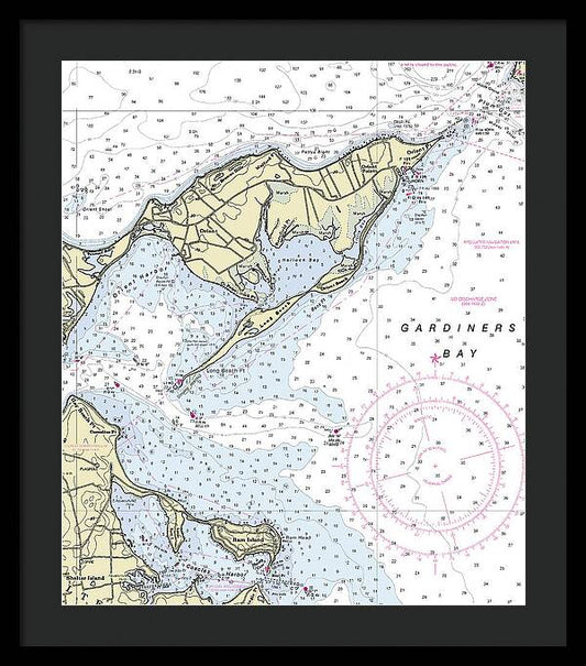 Orient Point New York Nautical Chart - Framed Print