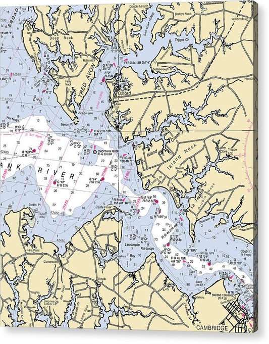Oxford-maryland Nautical Chart - Acrylic Print