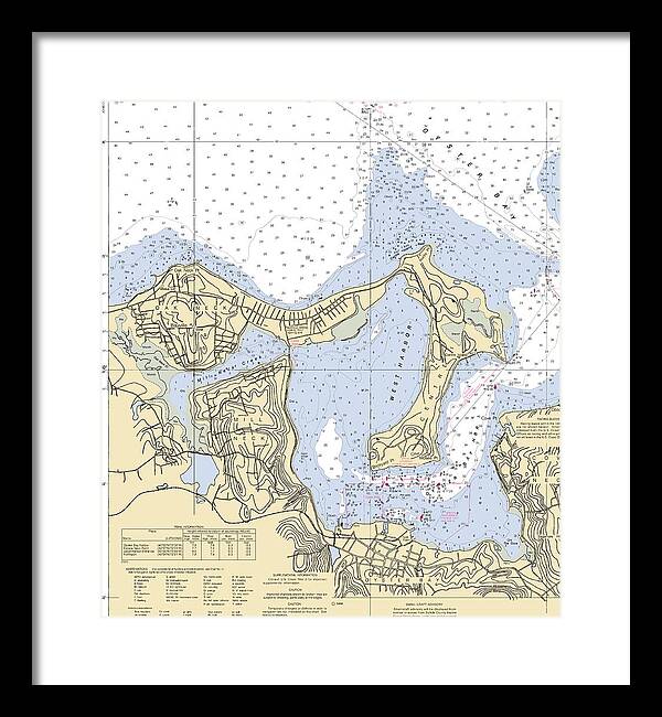 Oyster Bay-new York Nautical Chart - Framed Print