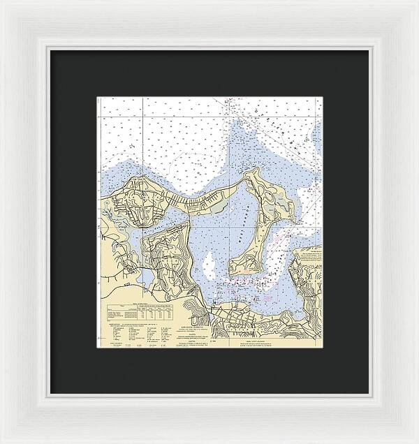 Oyster Bay-new York Nautical Chart - Framed Print