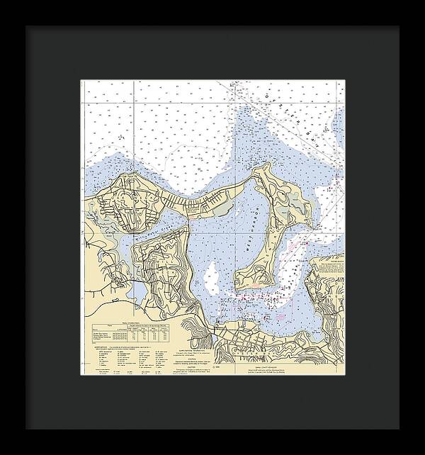 Oyster Bay-new York Nautical Chart - Framed Print