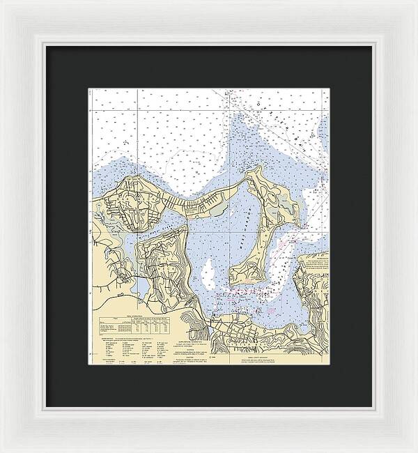 Oyster Bay-new York Nautical Chart - Framed Print