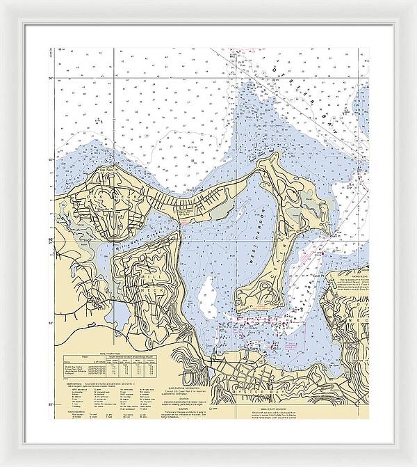 Oyster Bay-new York Nautical Chart - Framed Print