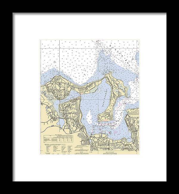 Oyster Bay-new York Nautical Chart - Framed Print