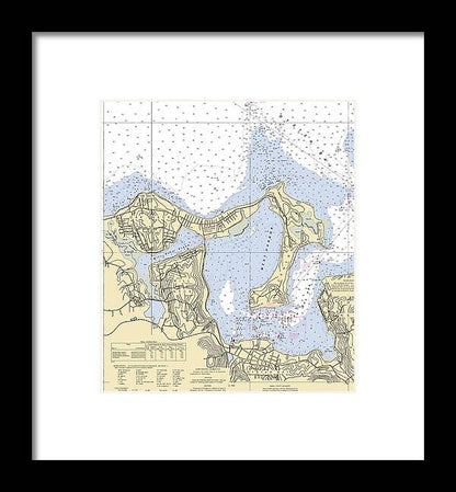 Oyster Bay-new York Nautical Chart - Framed Print