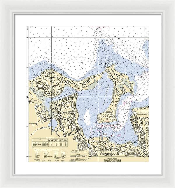 Oyster Bay-new York Nautical Chart - Framed Print