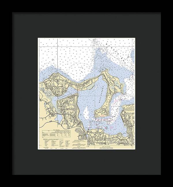 Oyster Bay-new York Nautical Chart - Framed Print