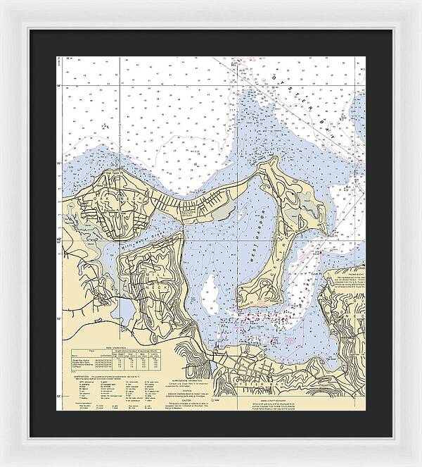 Oyster Bay-new York Nautical Chart - Framed Print