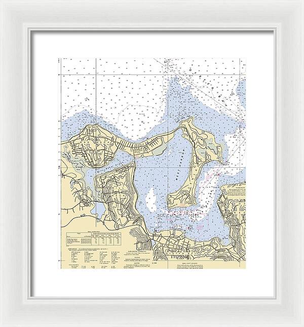 Oyster Bay-new York Nautical Chart - Framed Print