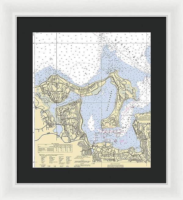 Oyster Bay-new York Nautical Chart - Framed Print