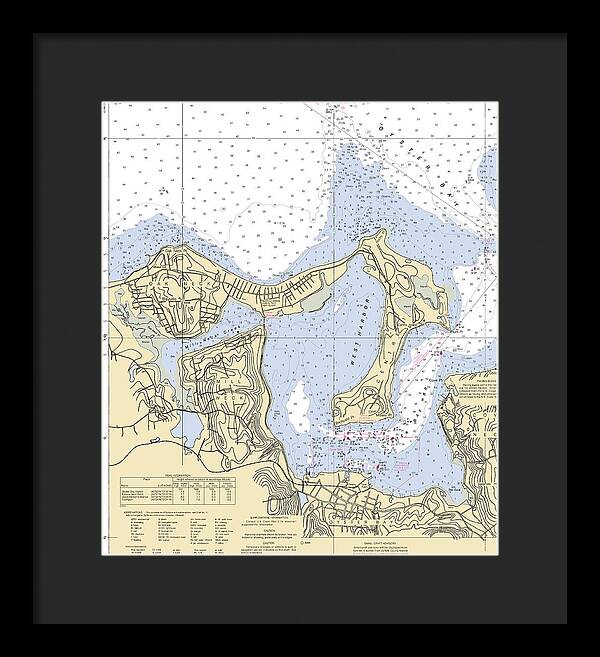 Oyster Bay-new York Nautical Chart - Framed Print