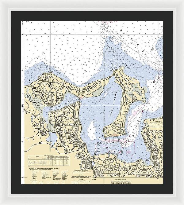 Oyster Bay-new York Nautical Chart - Framed Print