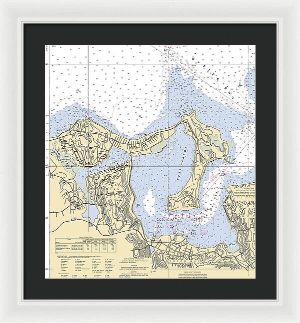 Oyster Bay-new York Nautical Chart - Framed Print