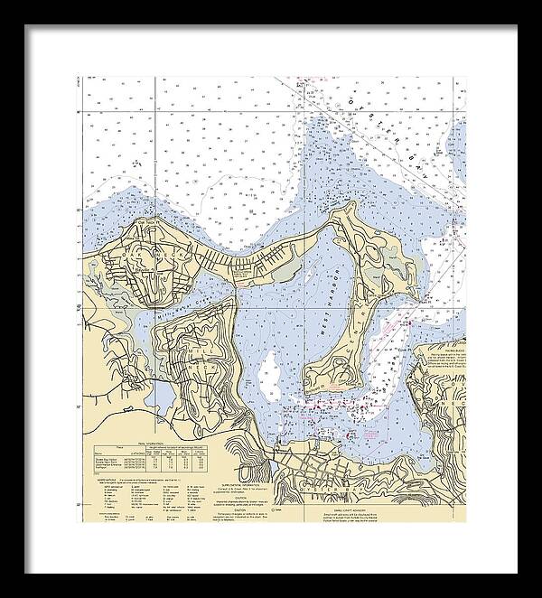 Oyster Bay-new York Nautical Chart - Framed Print