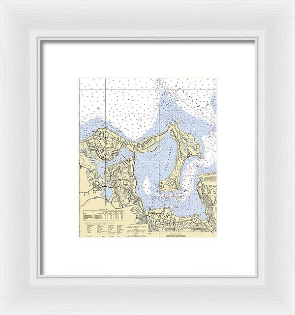 Oyster Bay-new York Nautical Chart - Framed Print