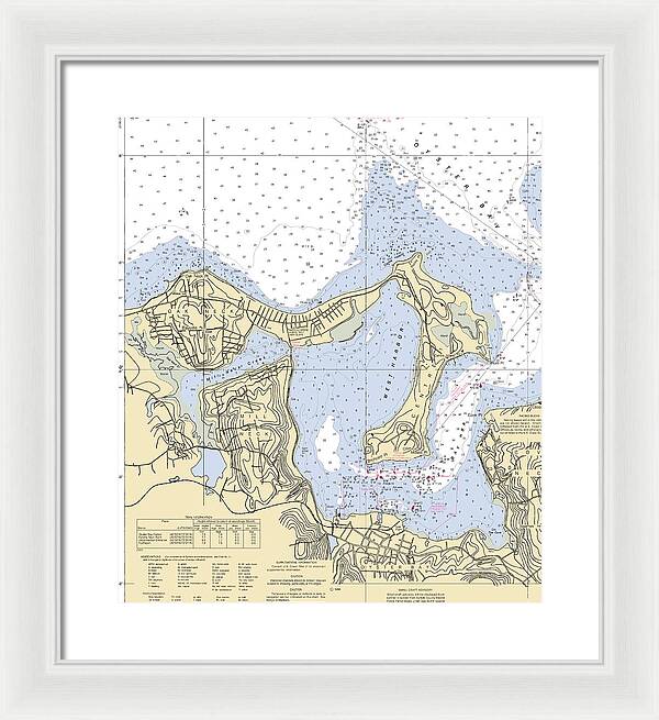 Oyster Bay-new York Nautical Chart - Framed Print