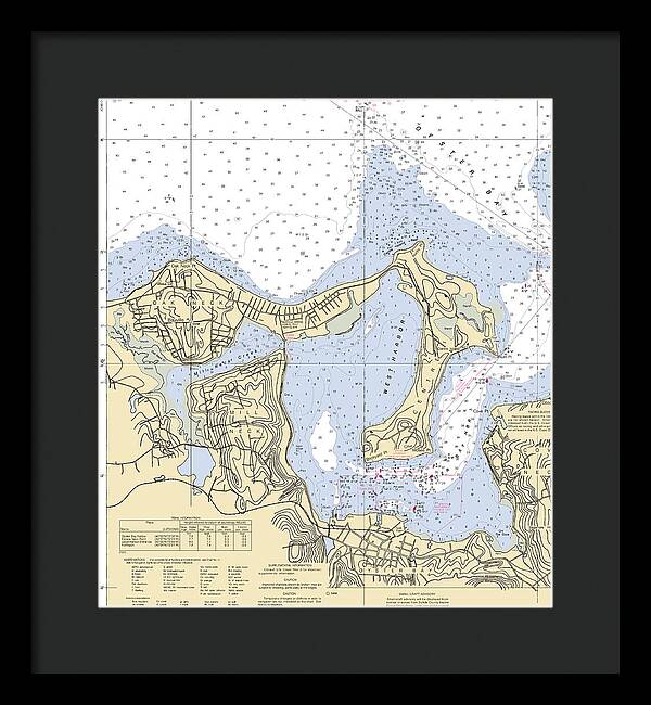 Oyster Bay-new York Nautical Chart - Framed Print