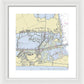 Padre Island and Flour Bluff Texas Nautical Chart - Framed Print