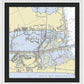 Padre Island and Flour Bluff Texas Nautical Chart - Framed Print