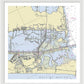 Padre Island and Flour Bluff Texas Nautical Chart - Framed Print