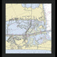 Padre Island and Flour Bluff Texas Nautical Chart - Framed Print