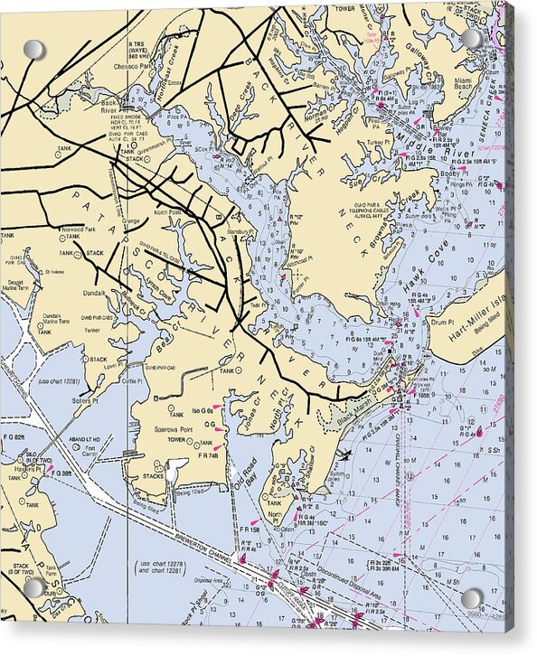 Patapsco And Back River Neck-maryland Nautical Chart - Acrylic Print