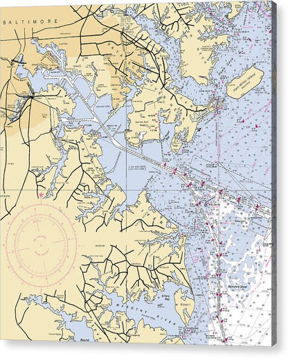 Patapsco River-maryland Nautical Chart - Acrylic Print