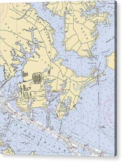 Patapsco River Neck -maryland Nautical Chart _v2 - Acrylic Print
